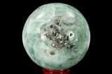Polished Green Fluorite Sphere - Mexico #153353-1